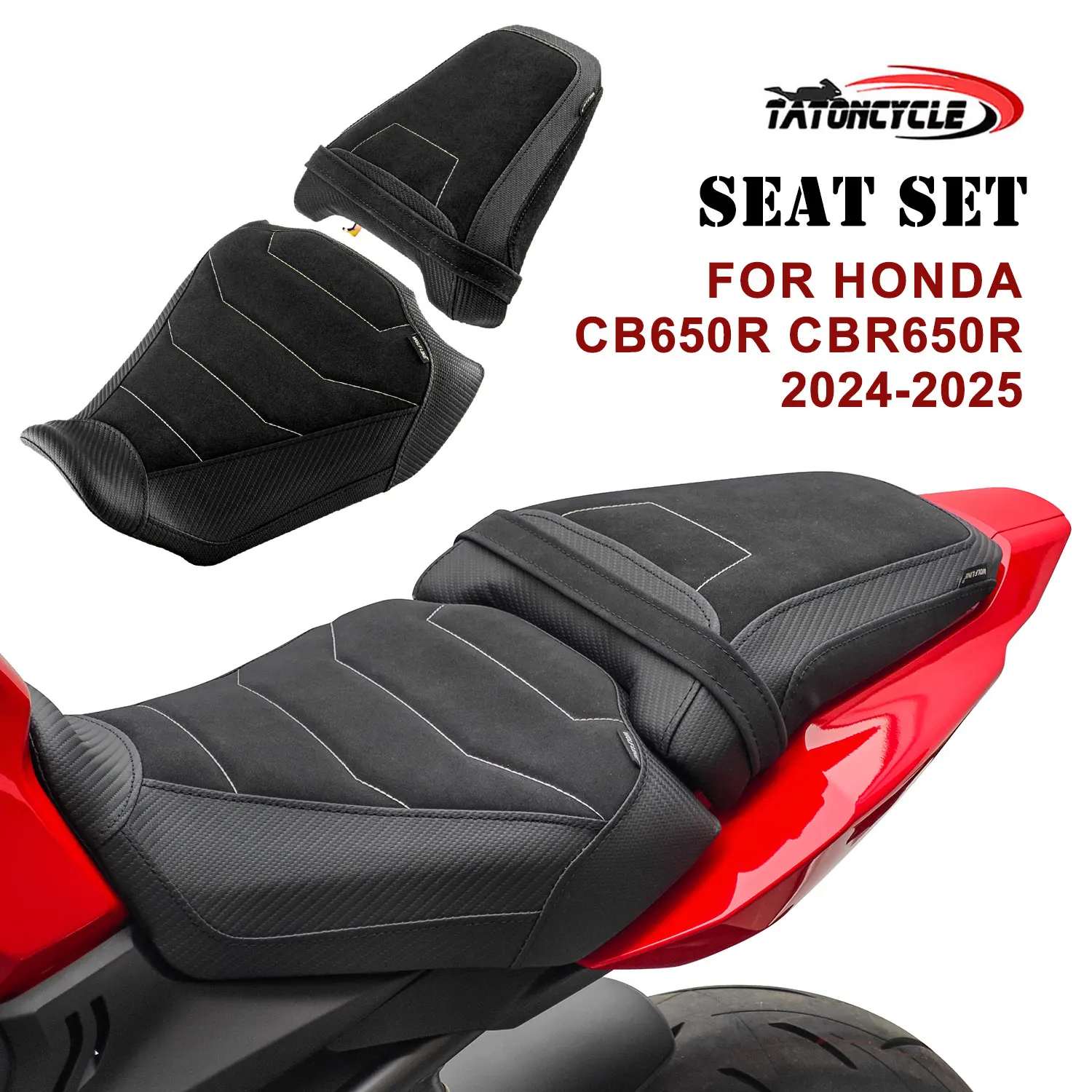 

Motorcycle Comfortable Seat Set for HONDA CB650R CBR650R 2024 2025 Driver Passenger Cushion Pad cbr650r Surron Seat Cover