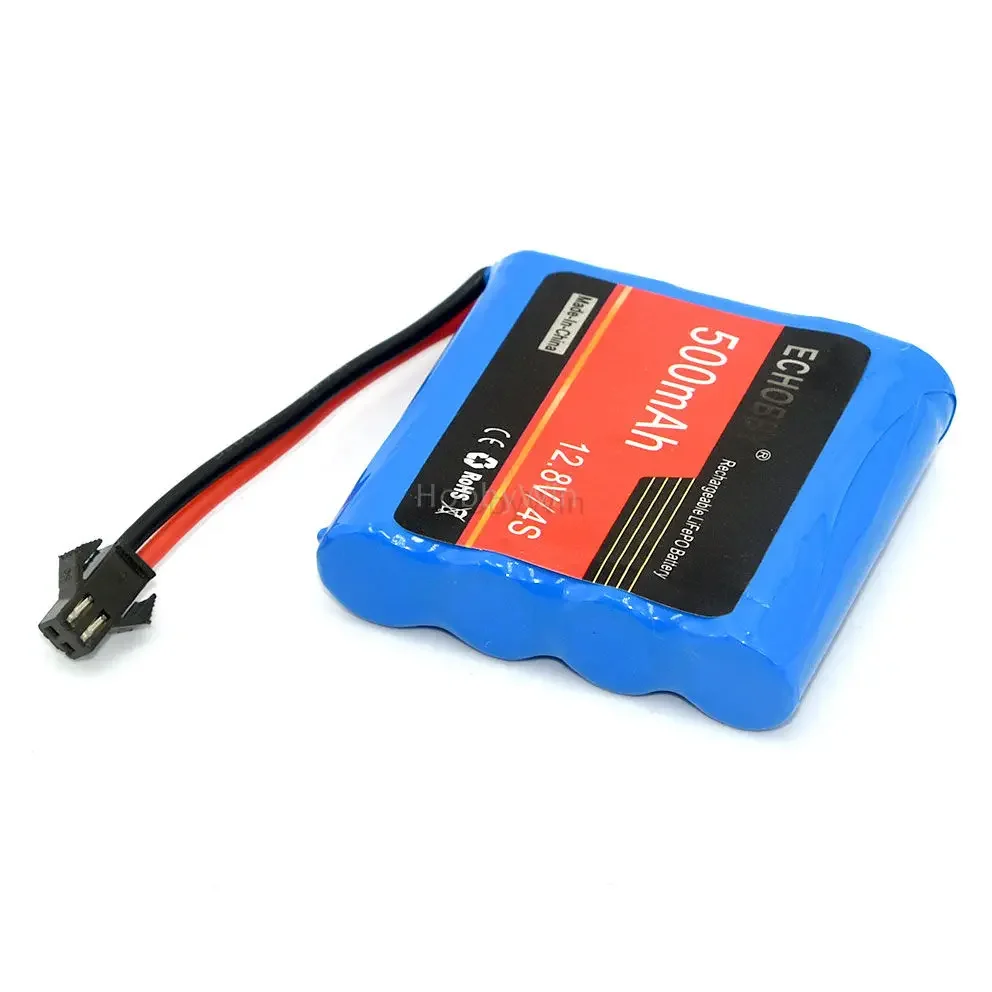 Batería de 4S de 12,8 V, 500mAh, 6,4wh, enchufe positivo para Buggy, coche, camión, carreras, barco de velocidad