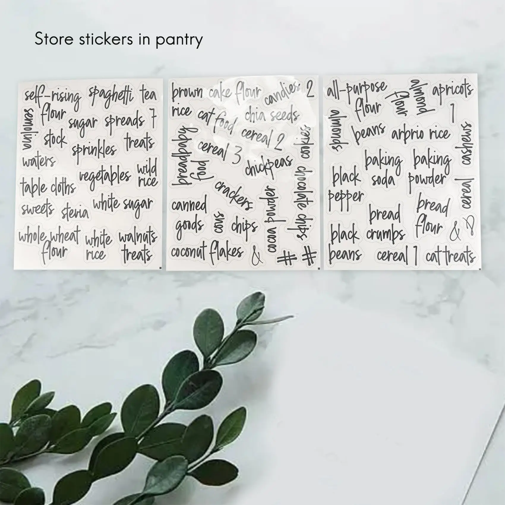 A69E168PCS Pantry Label Printed Home Containers Jars Bottles Tags Waterproof Transparent Self-Adhesive Food Label Stickers