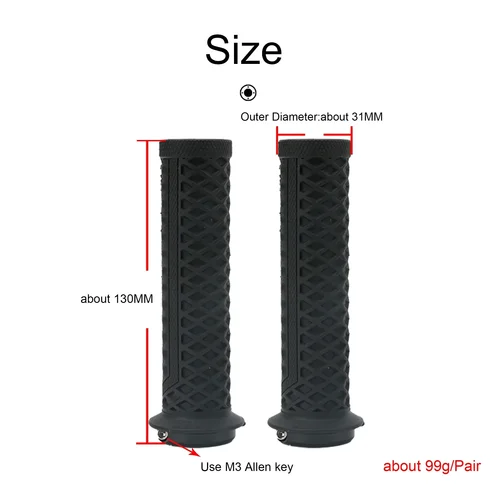 Imagen 2 del producto ODI VS-21 empuñaduras de manillar de bicicleta de montaña, cubierta de bicicleta con bloqueo de silicona, piezas de mango de absorción de impacto antideslizantes, accesorios para bicicleta