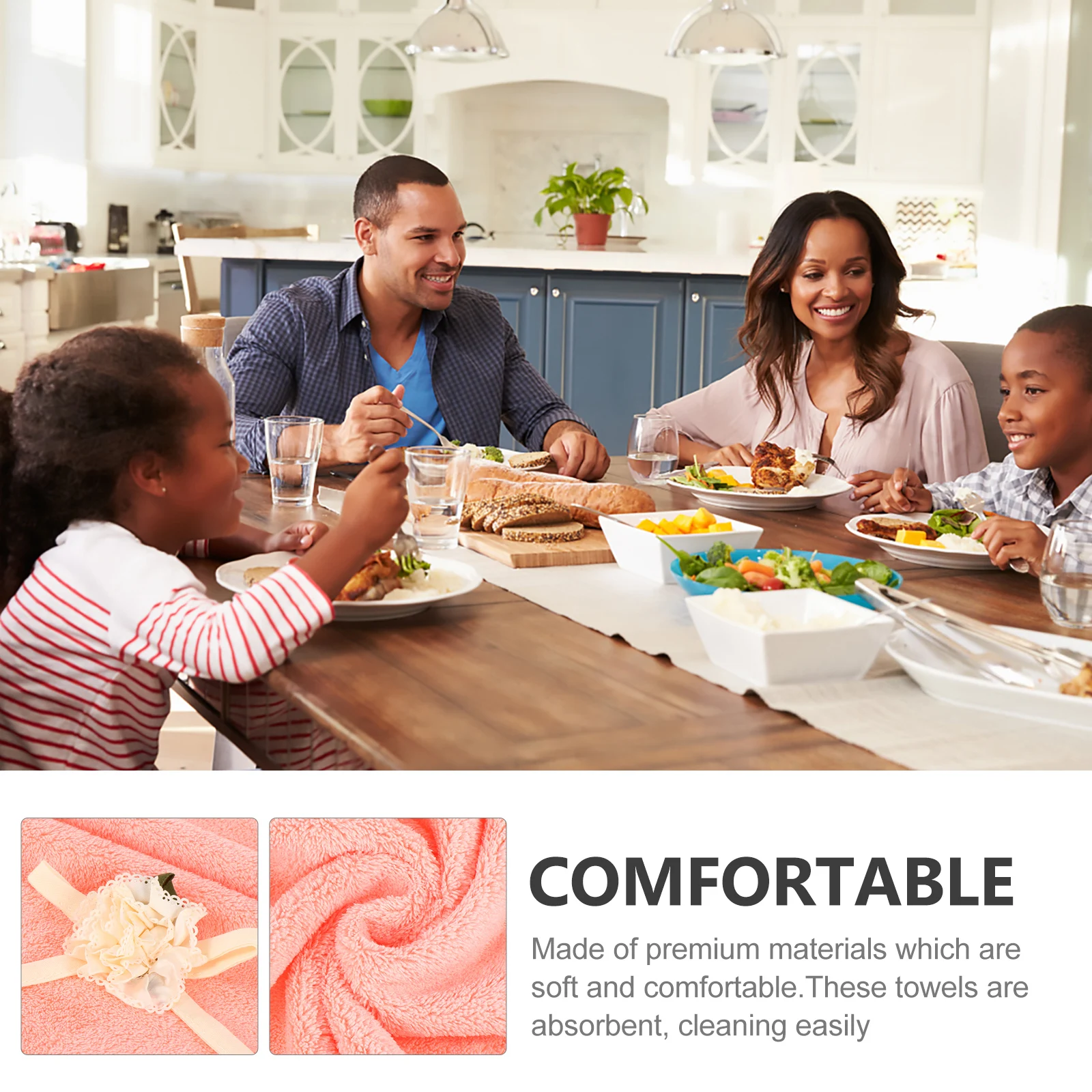 

Mini Round Hand Towel Travel Towels Kitchen Coral Fleece for Bathroom with Loop