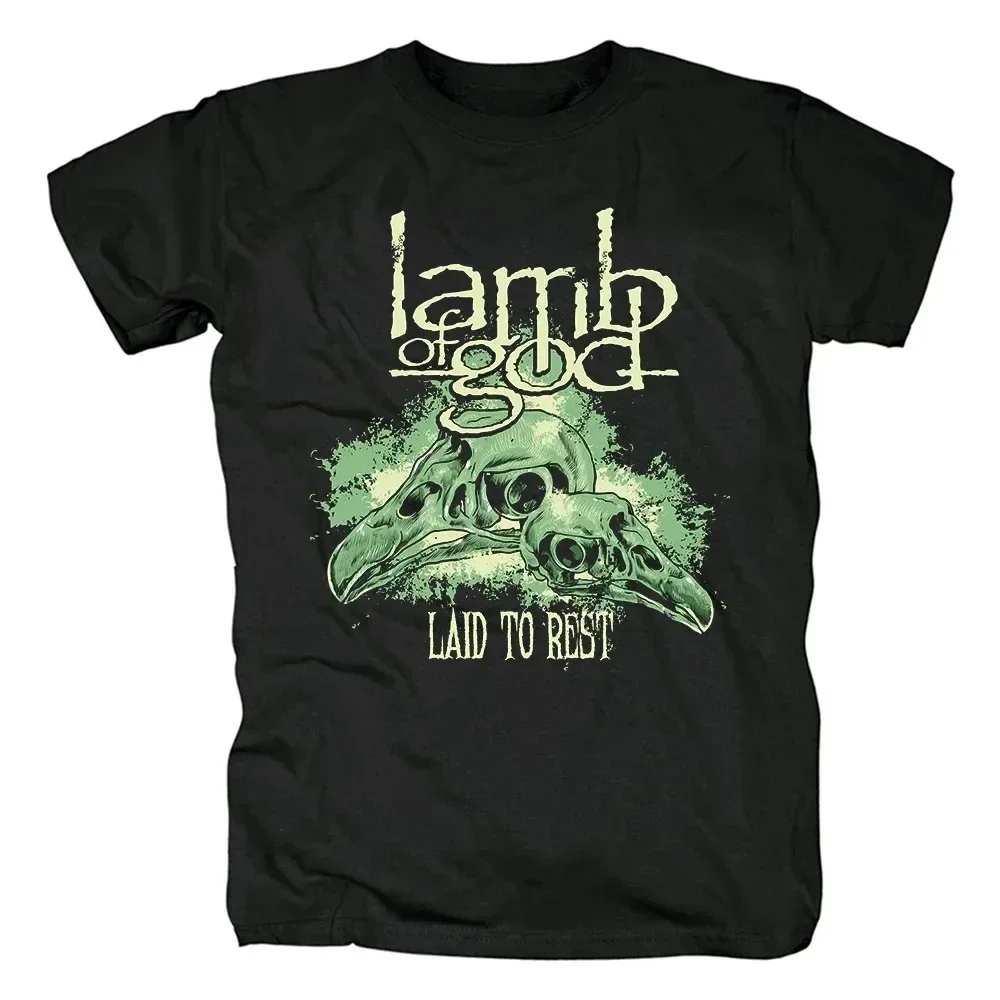 Lamb of God Heavy Mental Band T-shirt Mens 100% Cotton Tshirt Summer Short Sleeve Graphic Tee-shirt Harajuku Streetwear T Shirts