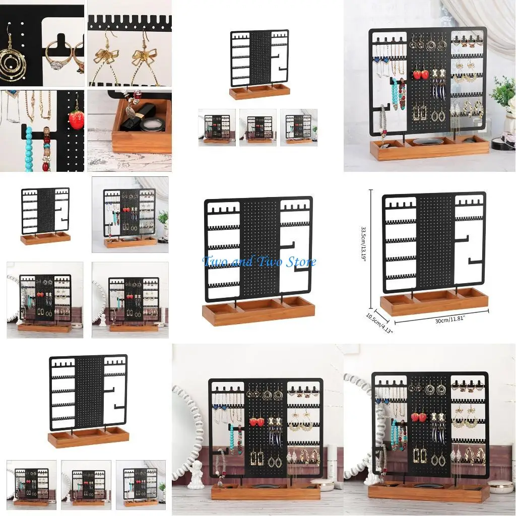 

HX6F 5-уровневый органайзер для ювелирных изделий, серьги, подвески, браслеты, держатель, деревянный поднос