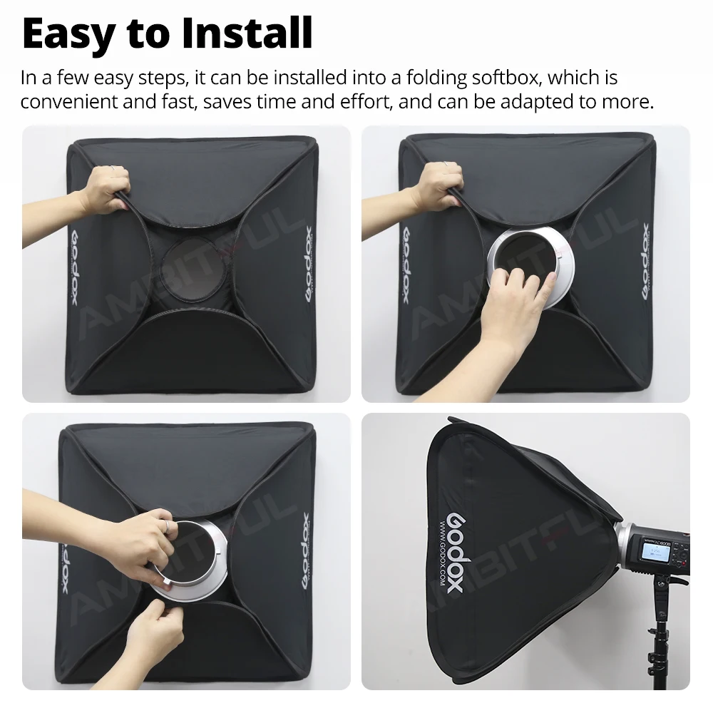 ضياء 150 ملم. محول حلقة شفة التركيب لملحقات الفلاش يناسب حامل Bowens مناسب لصندوق Softbox من النوع Godox S