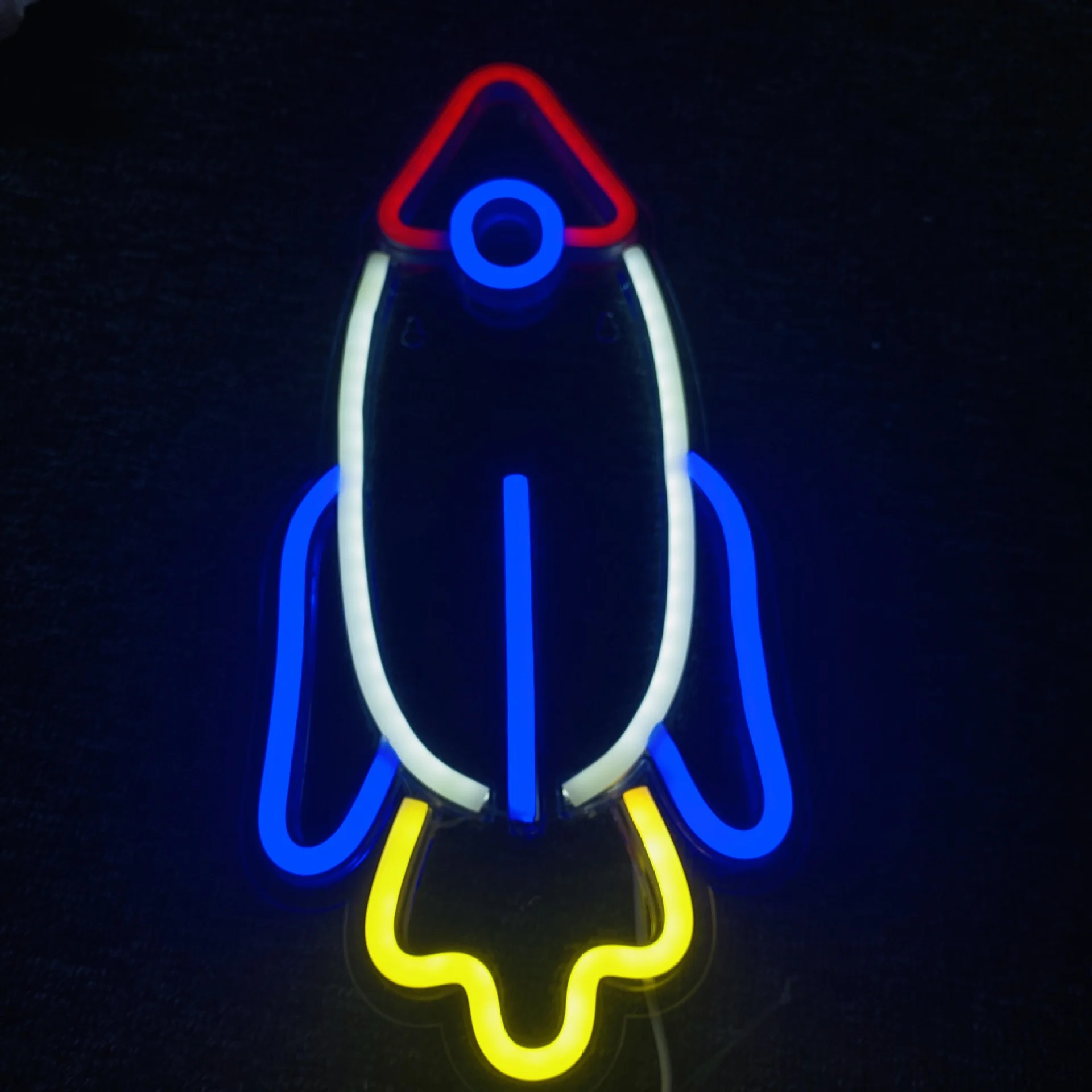 

Rocket Neon Sign for Room Decoration Colorful Space Shuttle Neon Light Up Sign for Kids Birthday Gift USB Power 16.5*7 Inch