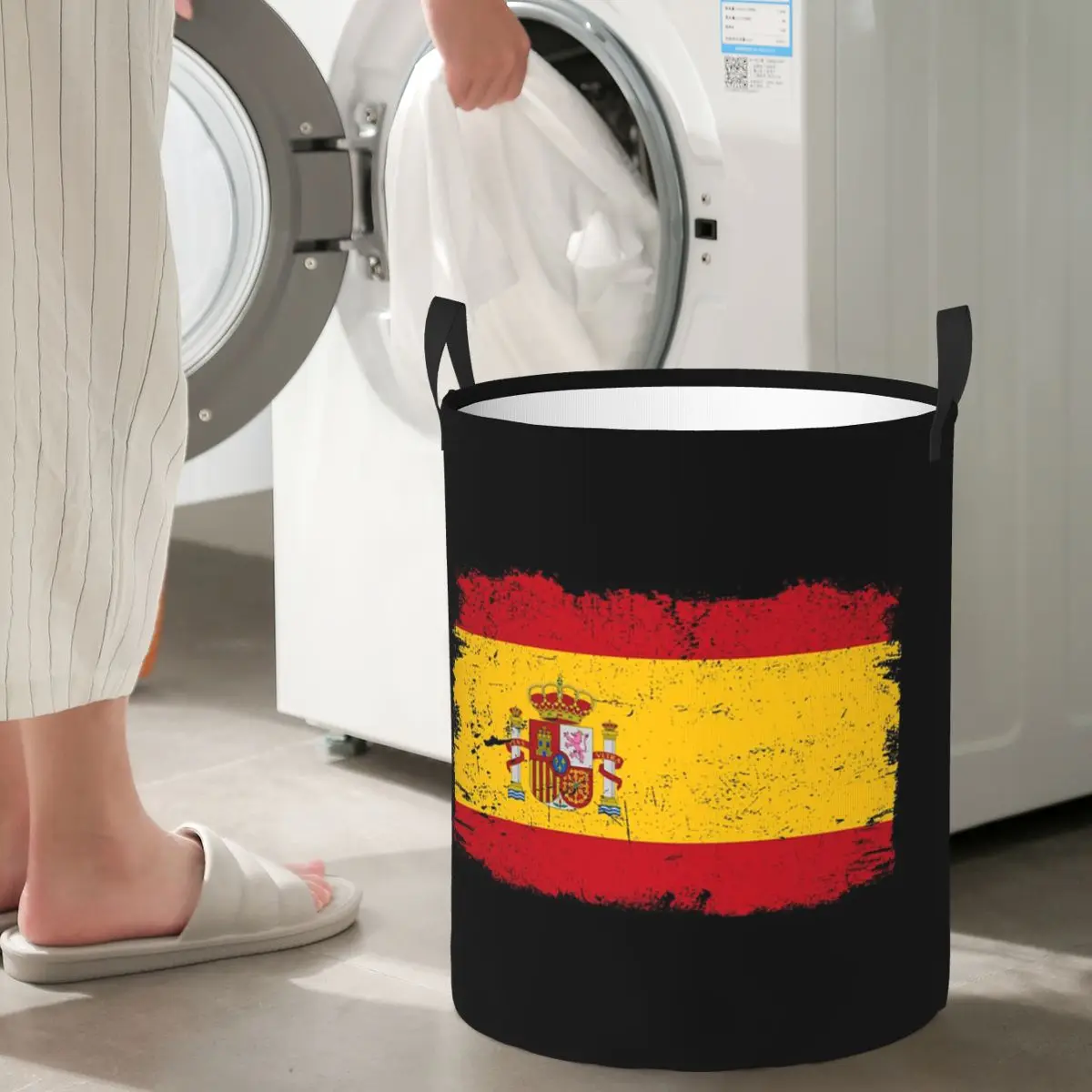 Spain Country Flag Spain Tourist Flag Spain Team Flag Folding Laundry Baskets Dirty Clothes Sundries Storage Basket Home Hamper