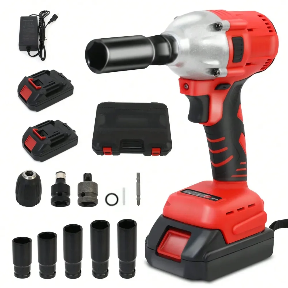 

2 Brushless Impact Wrench, Power Impact Gun W Max Torque 330FtLbs450N. M, 3.0Ah Rechargable Battery 3 Sockets, Compact Power Im
