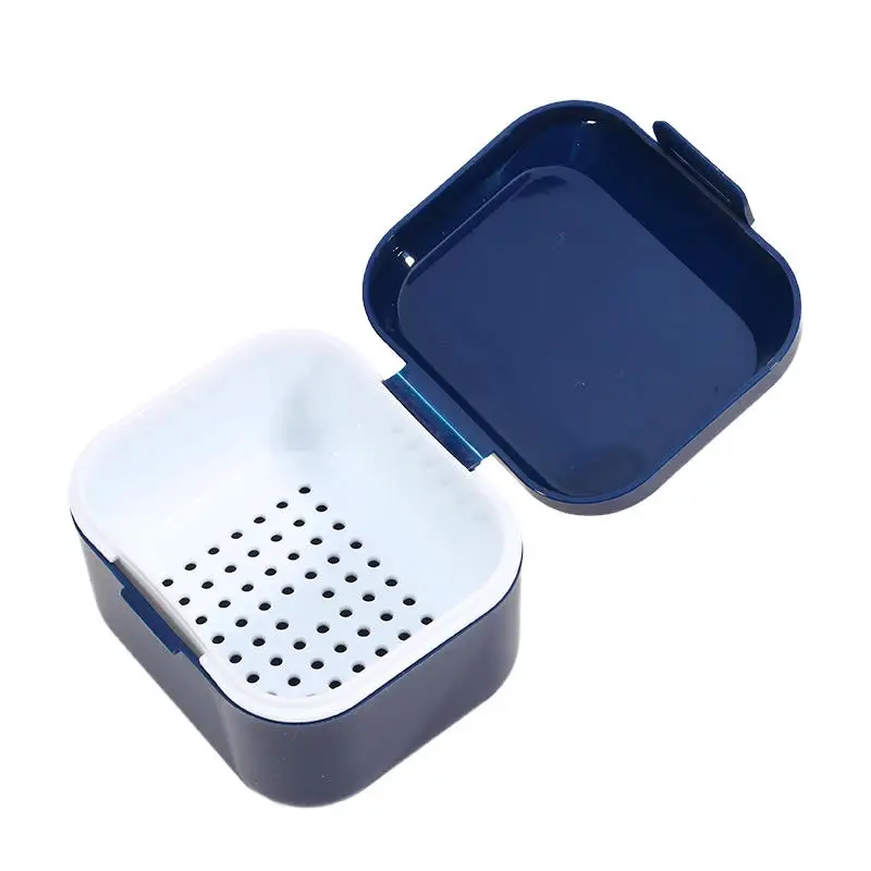 Portable Mouth Guard Box Oral Cleaning False Teeth Denture Storage Box Teeth Aligner Double Layer Braces Box