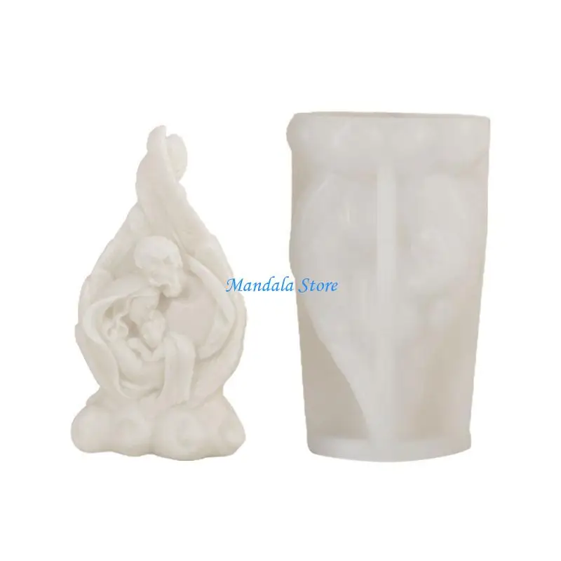 

U2JC Christmas Silicone Mold Satue Mold for Making Soap Plaster Christmas Decorations Chocolate