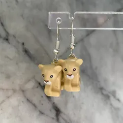 Creative Beast Lion Animal Building Block Model Drop Earrings Funny Plastic Forest Animal Handmade Jewelry Women's Earrings