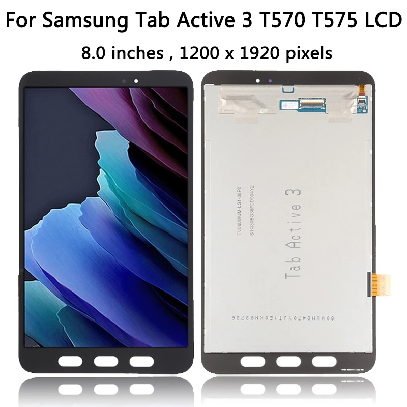 Pantalla LCD táctil de 8,0 pulgadas para Samsung Tab Active 3, montaje de digitalizador, pieza de reparación, T570, T575, SM-T570, SM-T575