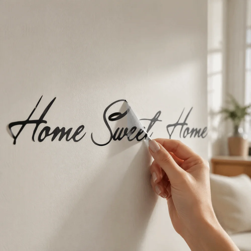 Sweet PVC Wall Sticker Decals Black 10x60cm Vinyl Wall Art Self-Adhesive Flower Pattern Home Decor Stickers Entryway Decor