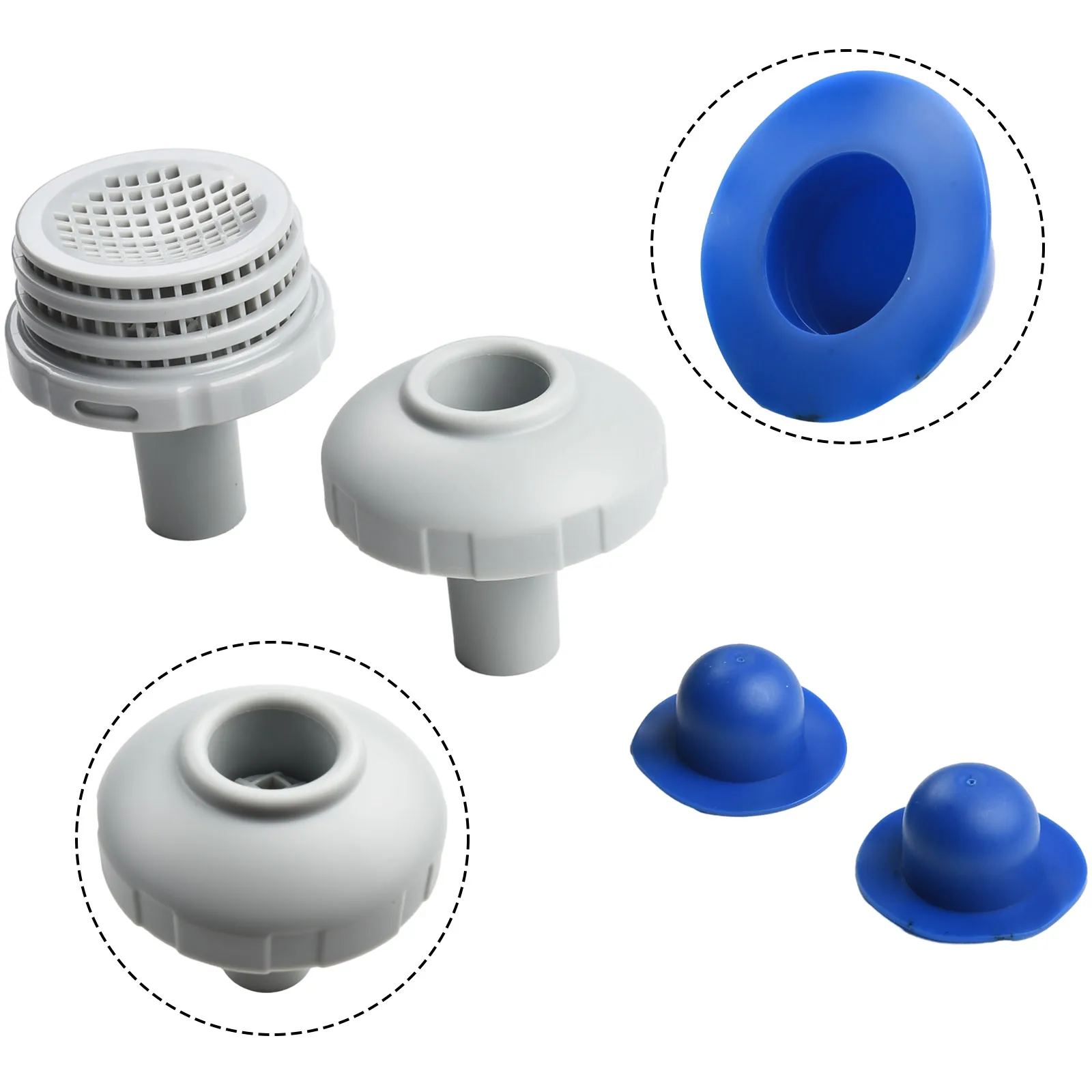 

32mm pool inlet connection hose kit for INTEX with strainer grids mesh screen and jet nozzle for effective water circulation