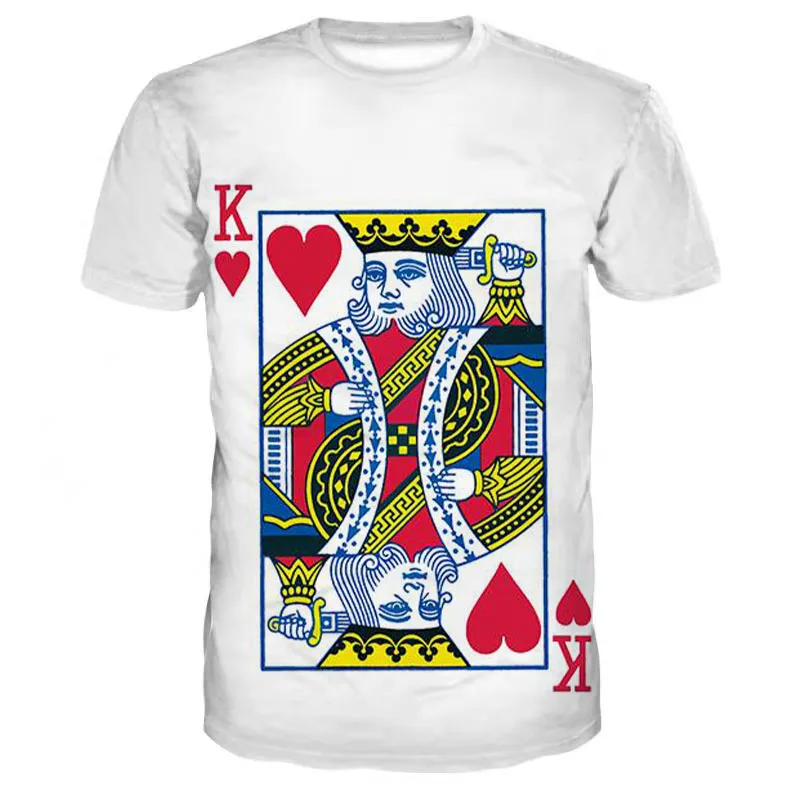 Playing Cards 3D Printing Men\'s And Women\'s Fashion T-shirt Plum K Poker Harajuku Street Clothing Kids Boys Comfortable T Shirt