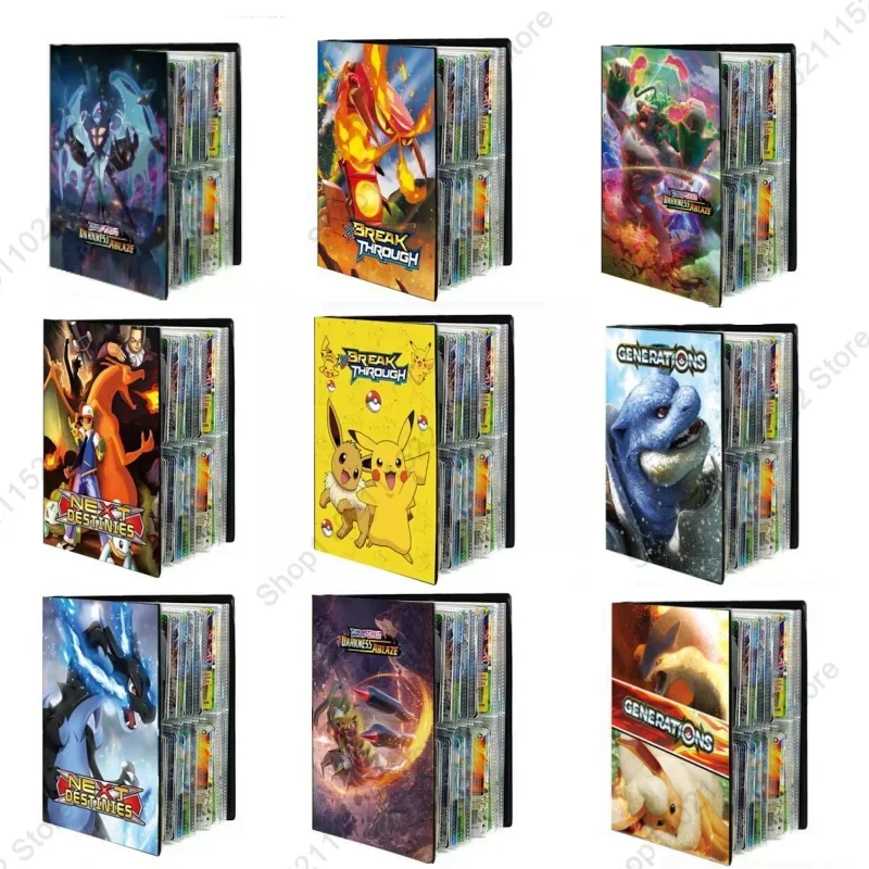 4 Pocket Charizard Cards Album Holder Cartoon 240 Card Anime Map Game Collection Binder Book Folder Top Toys Gift for Kids