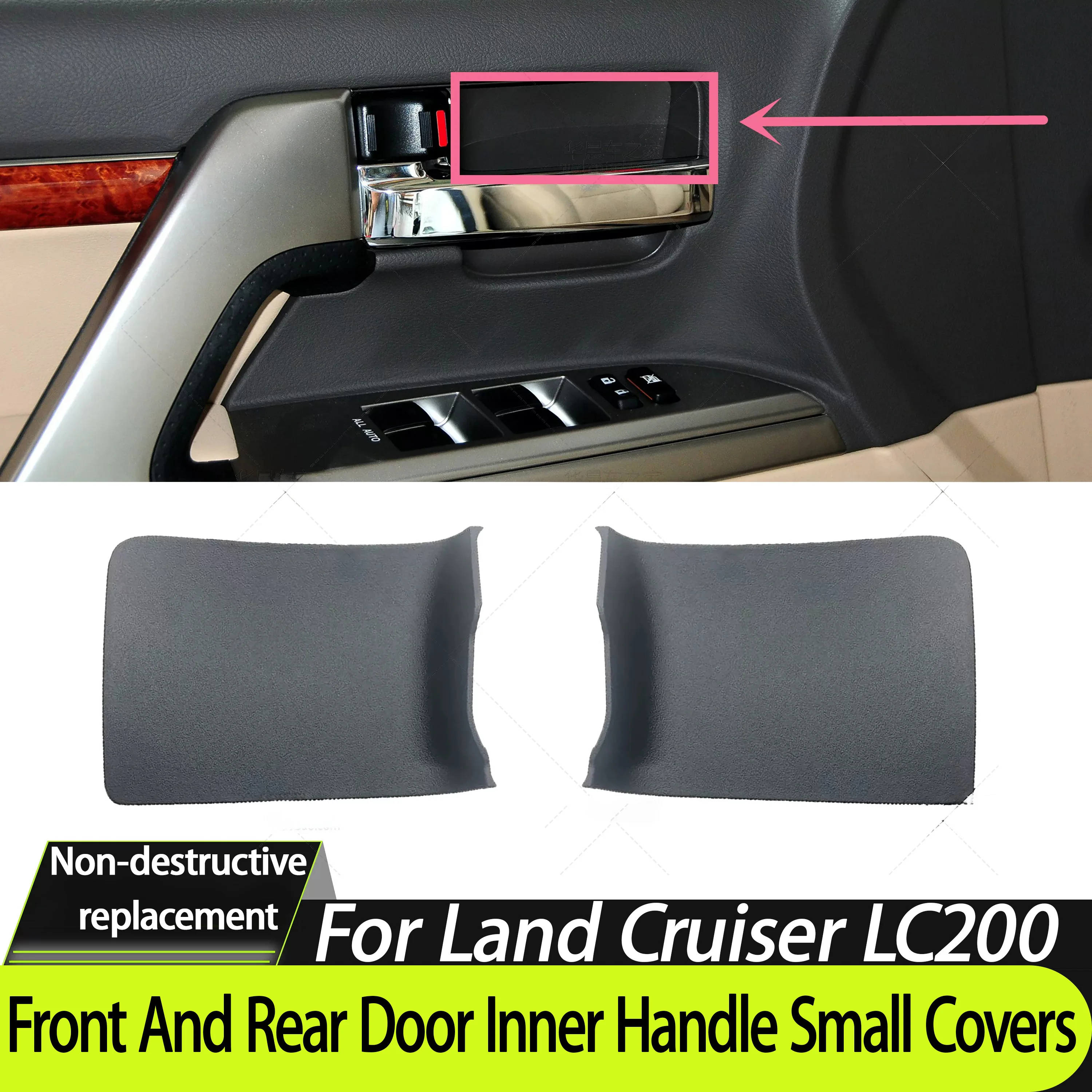 BEZEL DOOR INSIDE OEM 69277-60090-C0 69278-60060-C0 Door Handle Trim Cover for Toyota Land Cruiser 08-20 No-Drill Direct Fit