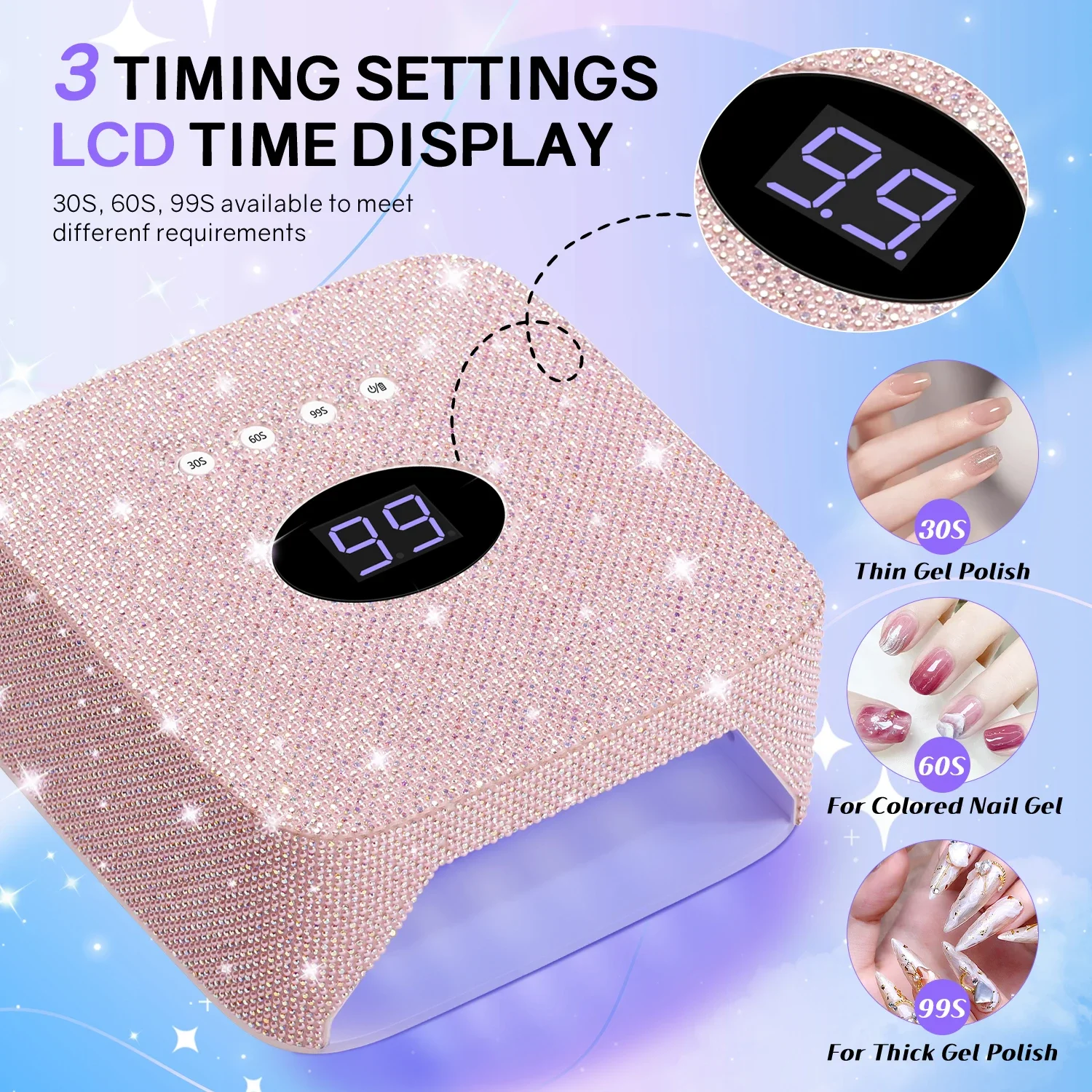 Professionelle wiederaufladbare Infrarot-Sensor-Nagellampe, 30 LEDs mit 5 Timern, schnelle Heilung aller Gel-Nagellack-Nageltrocknungs-Salon-Werkzeuge