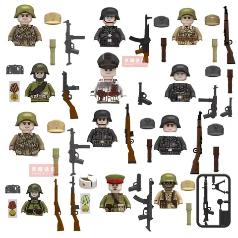 DIY Military affairs Soviet Cavalry Afrika Korps Building Blocks Model Bricks mini Action toy Figures Toy gift for children MOC