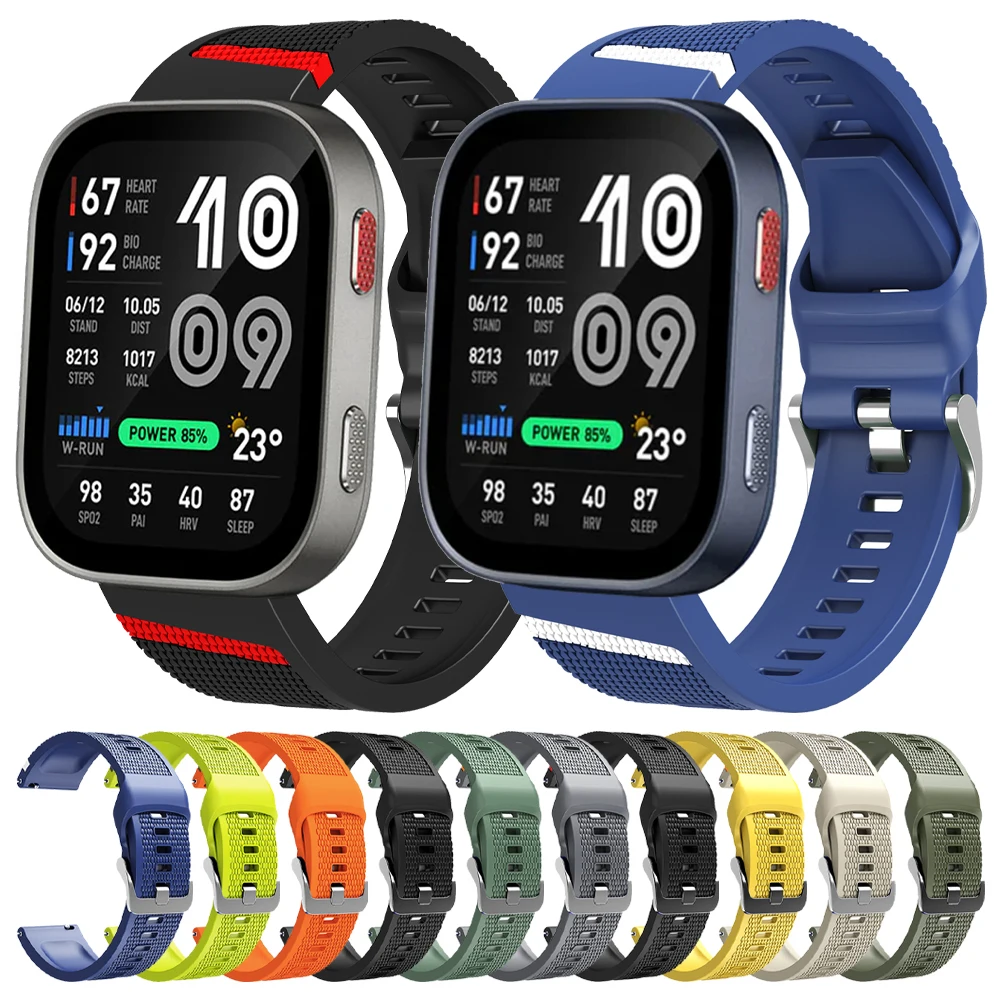 22mm Watch Strap For Huami Amazfit BIP MAX BALANCE Band GTR 4 2 2E 47mm/GTR3 Pro/Active Max 48mm/Bip 6 5 UNITY Silicone Bracelet