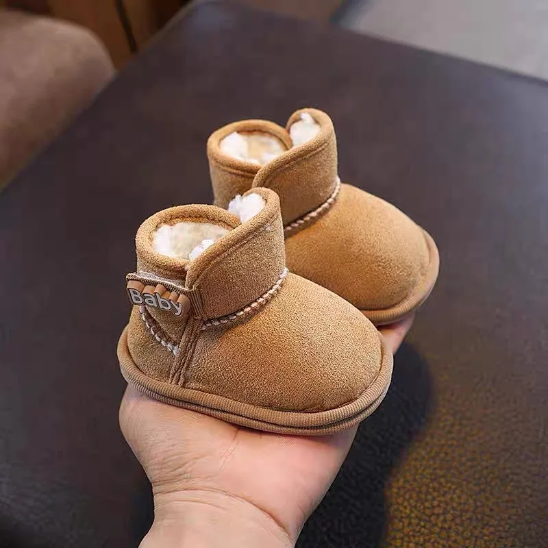 

Baby 0-1 Year Old Snow Boots Autumn And Winter Baby Men's And Women's Warm And Thick Walking Shoes With Plush Anti Slip