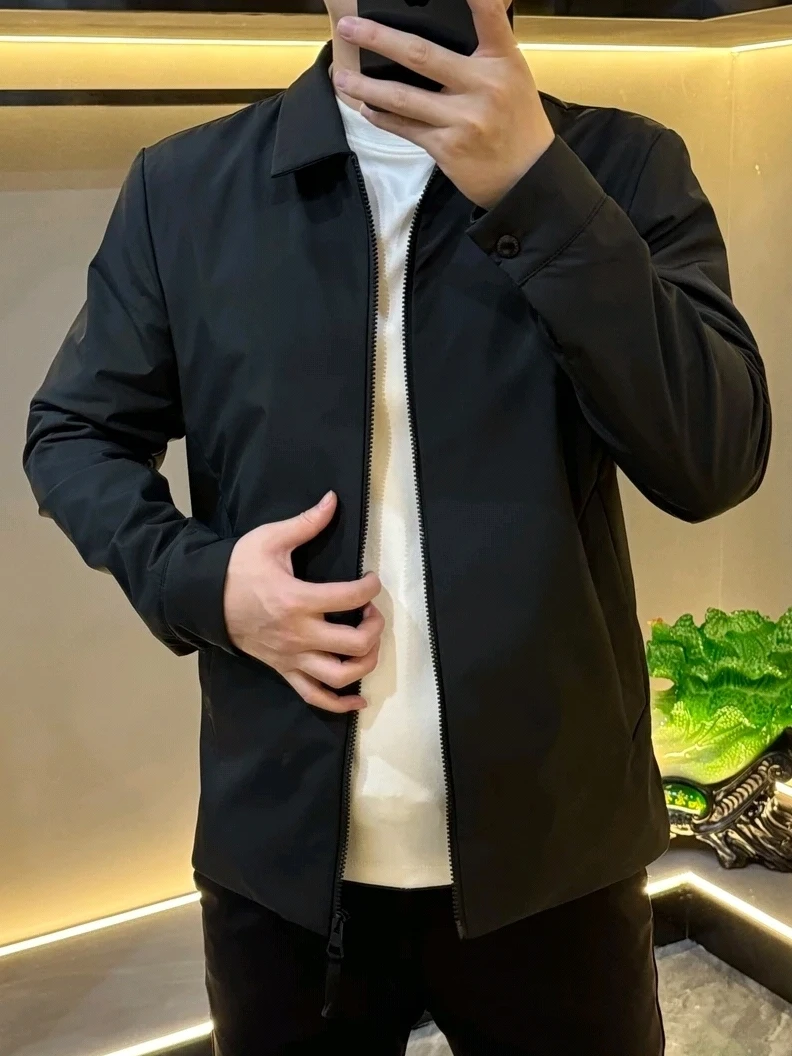 

High Quali Cotton Jaet Stand Collar Ele Gentleman Sle Cool Faionable Versatile Autumn Winter Men's Knitted Outerwear