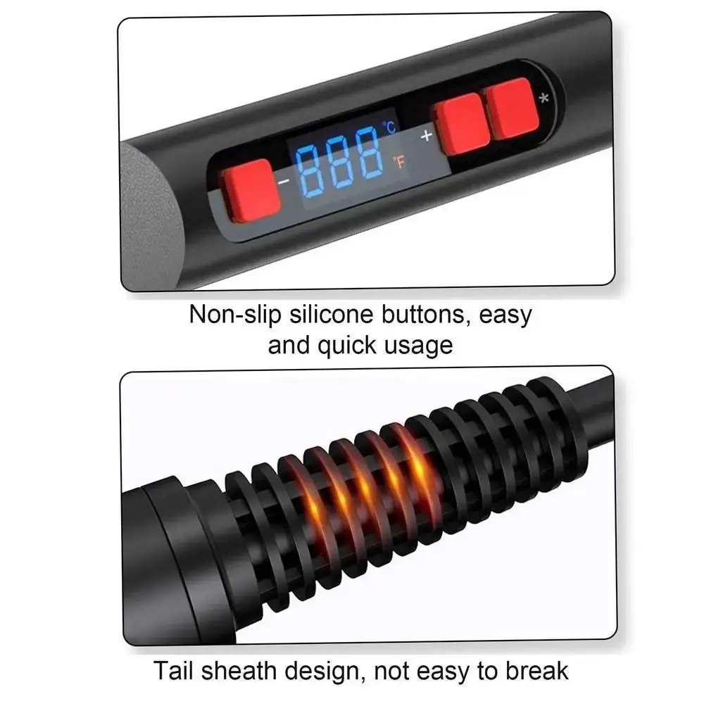 90W Soldering Iron Kit Adjustable Temperature Rapid Heating Electric Soldering Iron Professional Grade with Solder Iron Heads