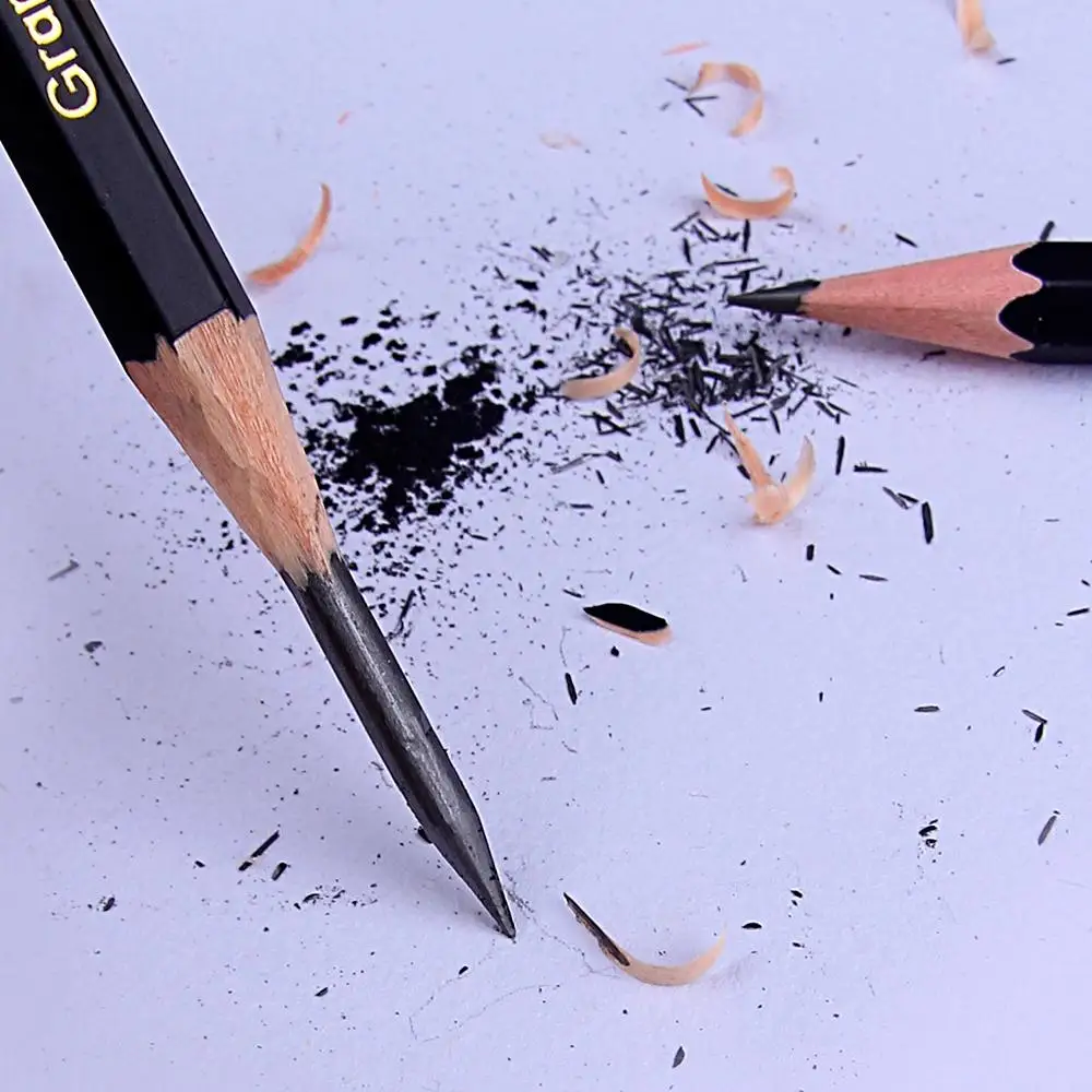 Набор черных карандашей для рисования, 12 шт.