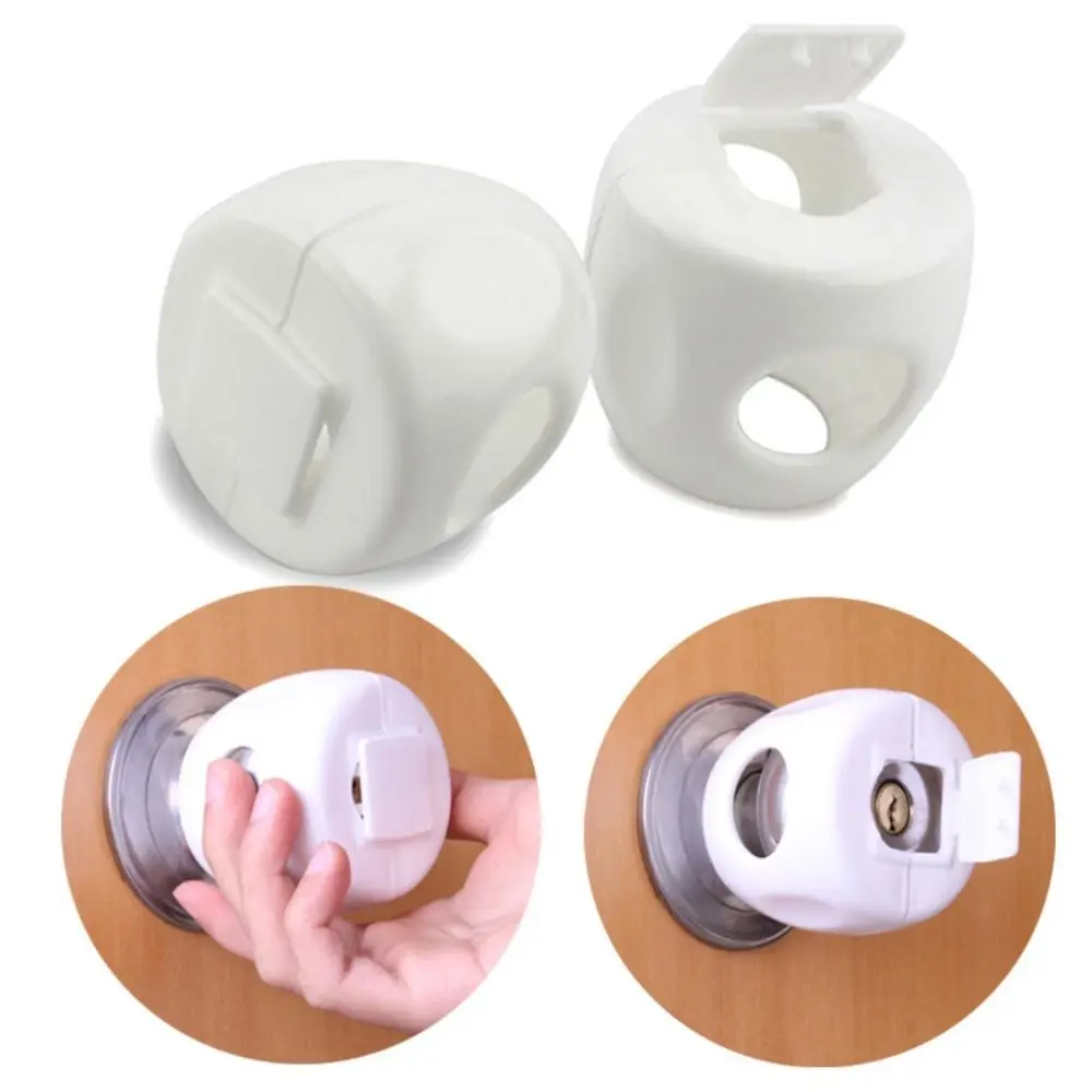 PP Baby Safety Door Knob Cover Durable White Childproof Door Knob Child Proof Cover Round Reusable Door Knob Locks