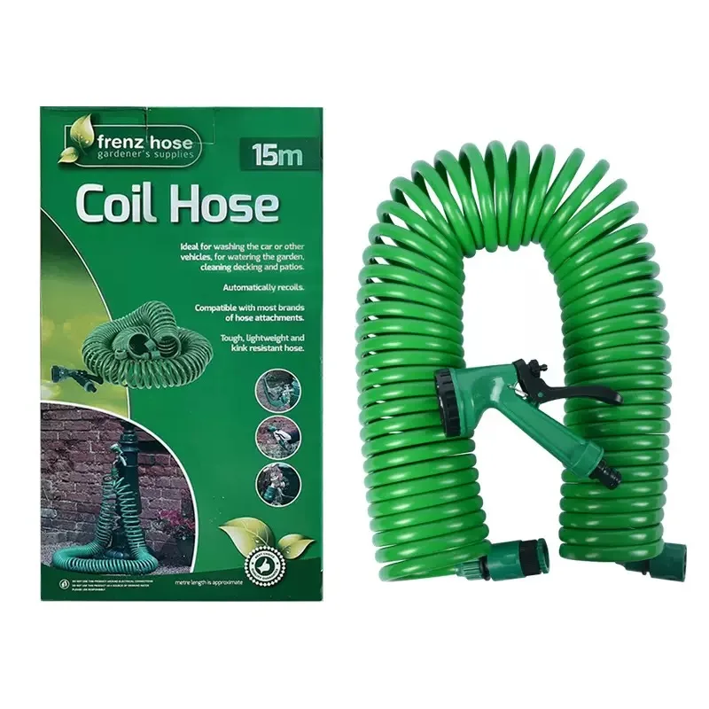 

Garden Water Gun Hose Nozzle With Spring Tube Garden Irrigation Sprinkler Mutifunctional Car Washing Yard Water Sprayer Set