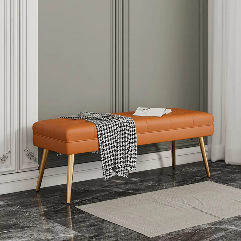 Luxury Entrance Shoe Changing Stool Designer Bedroom Bedside Bench Living Room Sofa Stool Premium Long Seat for Cloakroom