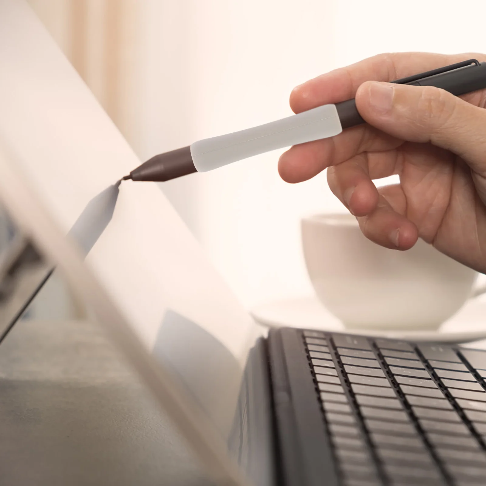 

6Pcs Stylus Pen Protective Sleeves Silicone Simple Color Pencil Sleeve Pen Body Sleeve Decorative Cover Decorative Pencil Cover