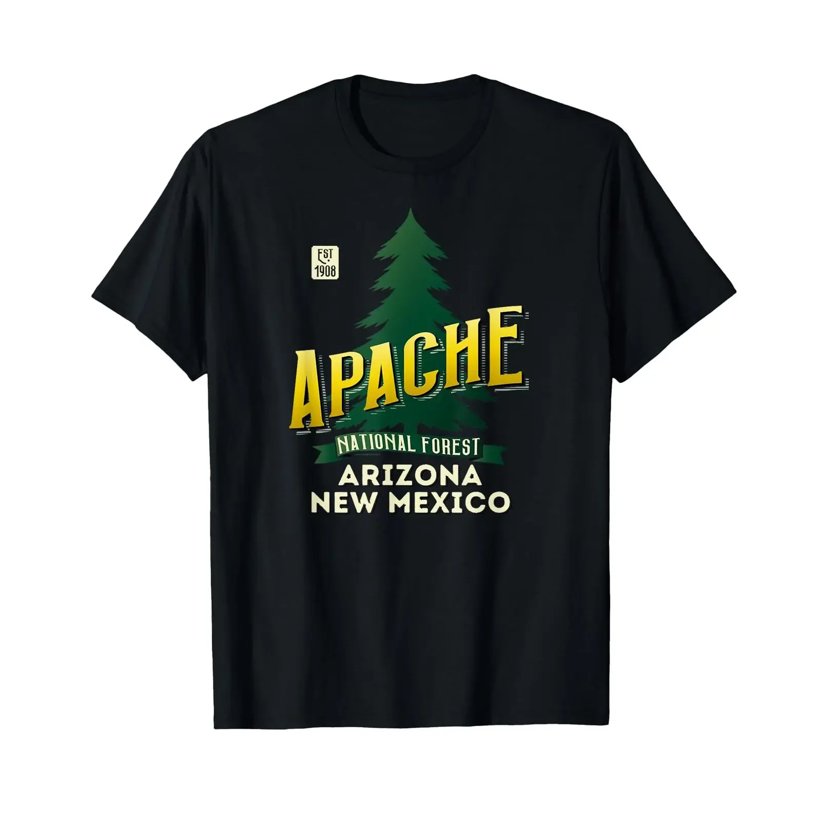 Apache National Forest Retro Logo Arizona and New Mexico T Shirt vintage Washed Casual Versatile Comfortable streetwear Stylish