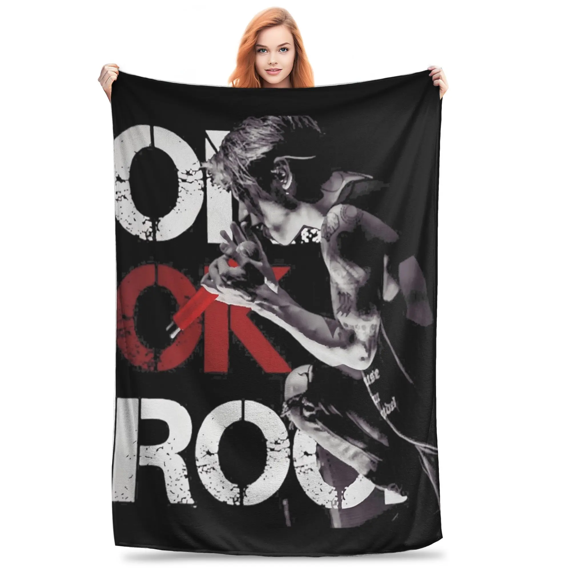One Ok Rock Taka Super Soft Blankets  Students Plush Throw Blanket Funny Couch Chair Flannel Bedspread Sofa Bed Cover