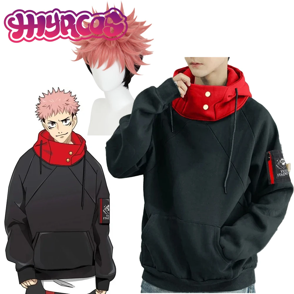 Anime Jujutsu Gojo Satoru Itadori Yuji Cosplay Kostüm lässig Hoodie Jacke für erwachsene Frauen Männer Pullover Mantel Jujutsu Gojo Perücken