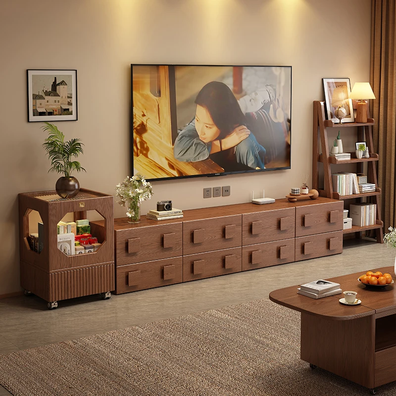 Solid wood TV medium antique card door cabinet floor retro chest cabinet living room  cabinet module combination