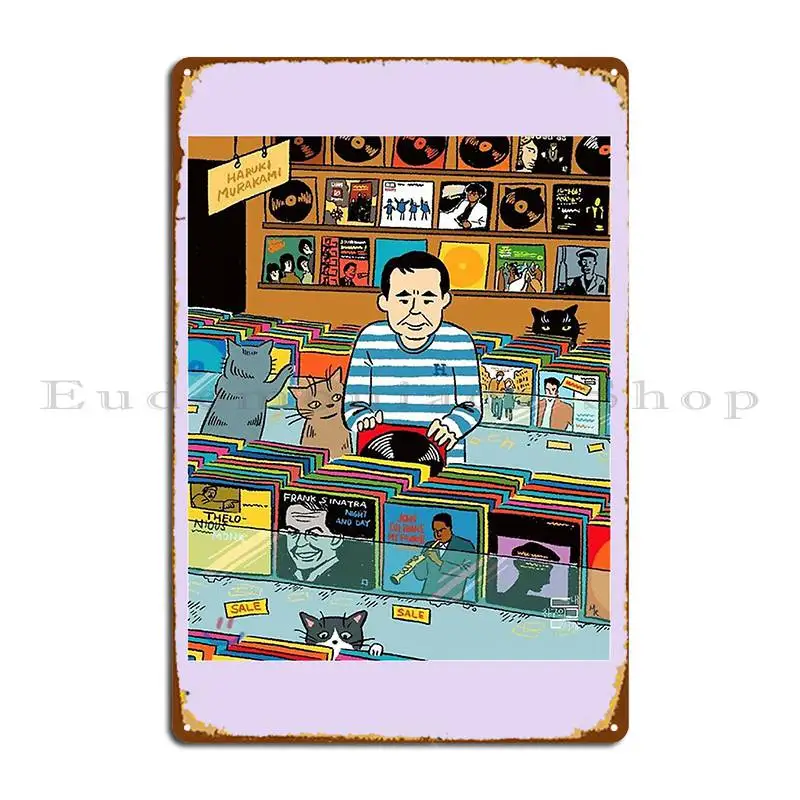 Album Art Metal Sign Mural Print Wall Decor Pub Designing Haruki Murakami  Tin Sign Poster