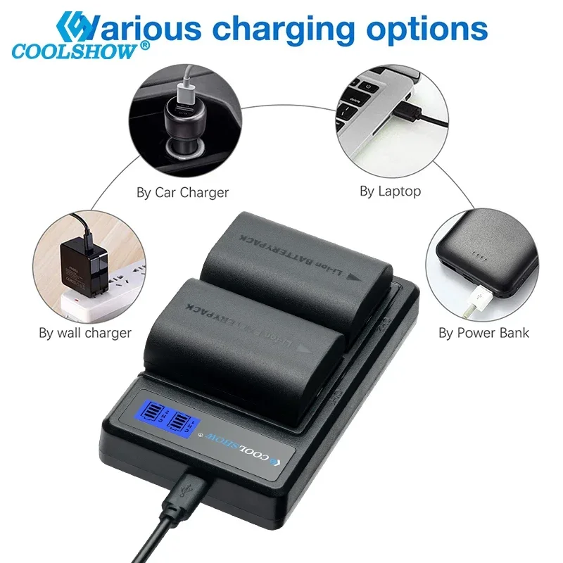 LP-E6 LP E6 Battery for Canon EOS 5DS 5D 6D 7D 60D 60Da 70D Mark II Mark III 80D XC10 DSLR 2600mAh Batteries Charger view 5