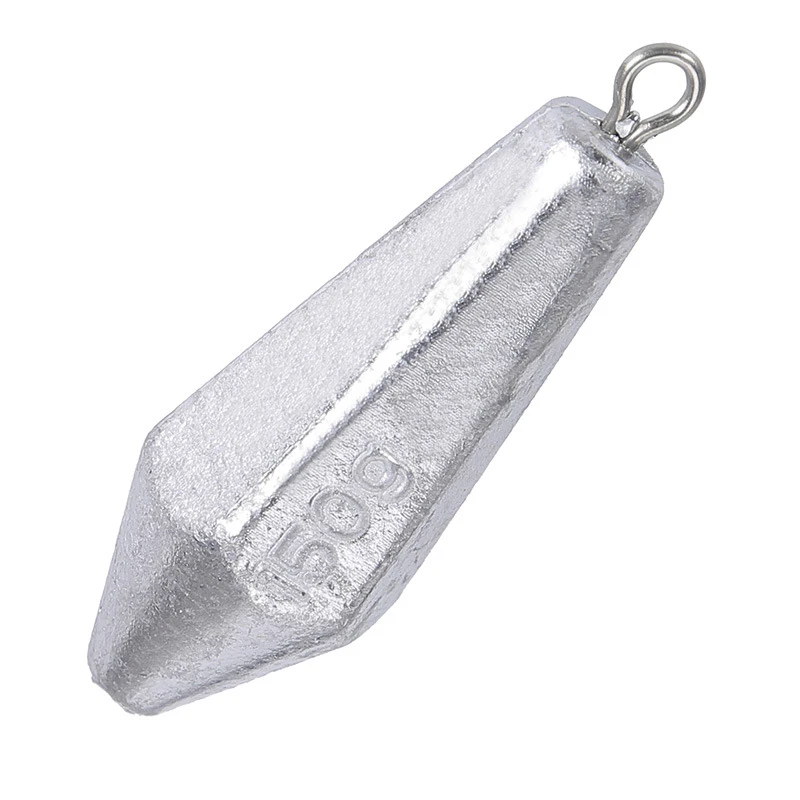 

Lead Sinker with Ring 20g/30g/40g/50g/60g/70g/80g/100g/120g/150g/200g Prismatic Shape Lead Weight Ocean Fishing Accessories