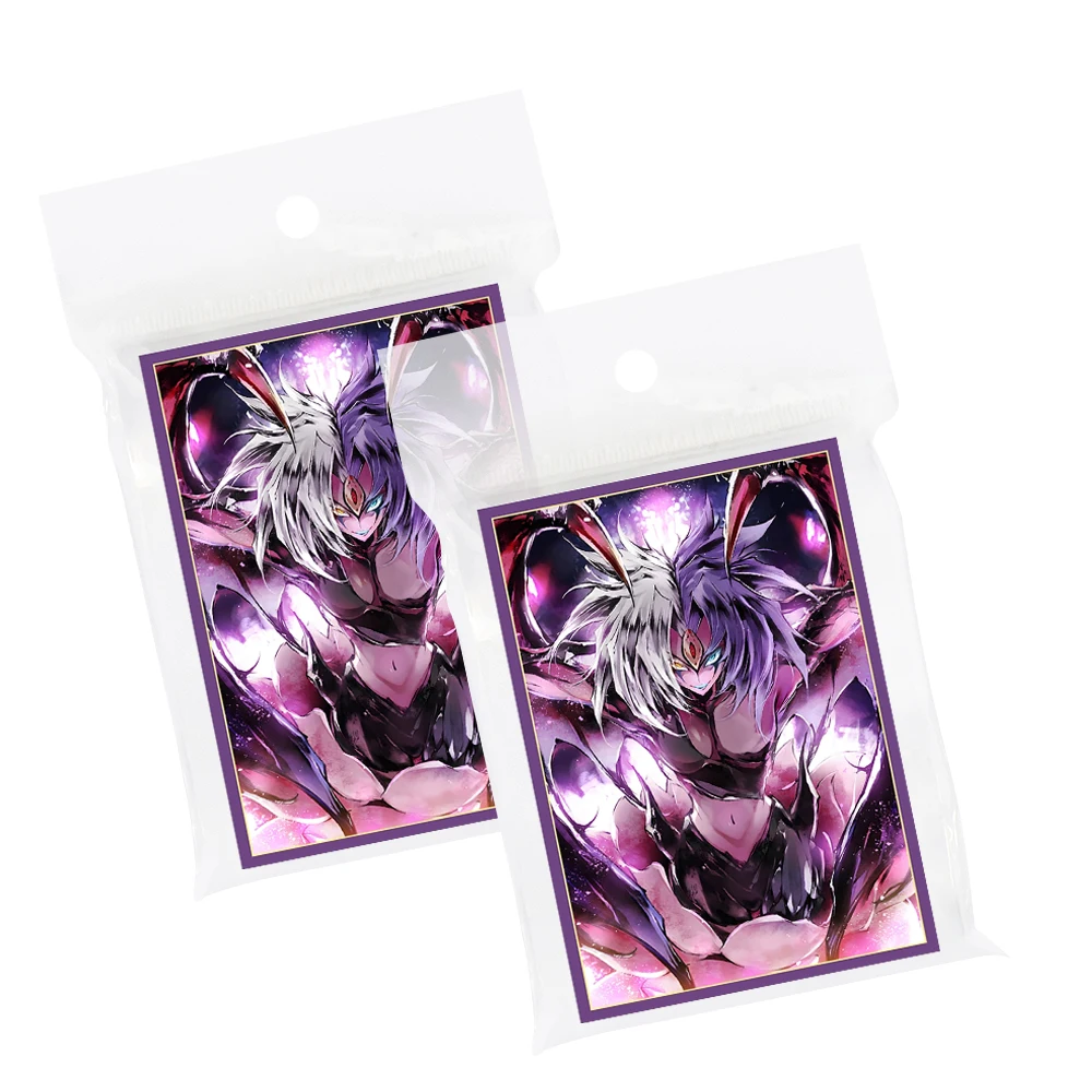 

100PCS 63×90mm Japanese Size Holographic Cartoon Card Sleeves for YGO/TCG Top Loading Cartoon Deck Shield Card Cover