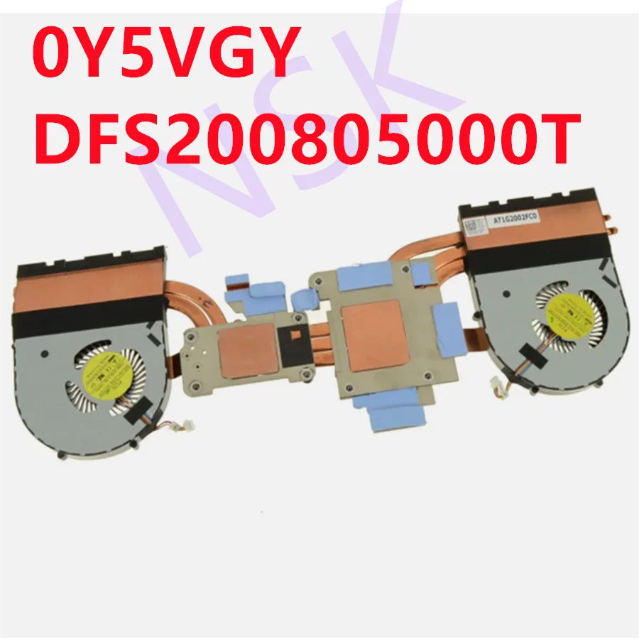 

Original 0Y5VGY FOR DELL Alienware 15 R2 DFS200805000T AT1G2002FC0 CPU/Graphics Cooling Heatsink Fan 100% TEST OK