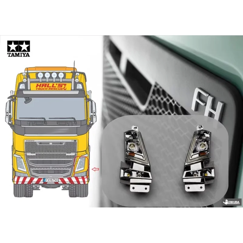 LED Lighting System Running Water Headlights Upgrade Light for 1/14 Tamiya RC Truck Tipper for VOLVO FH16 750 56360 56362 Car