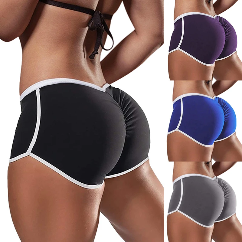 Calções magros de cintura baixa feminina, calções de ioga casuais, roupa de ginástica, calças elásticas de ginástica, fitness esportiva, verão