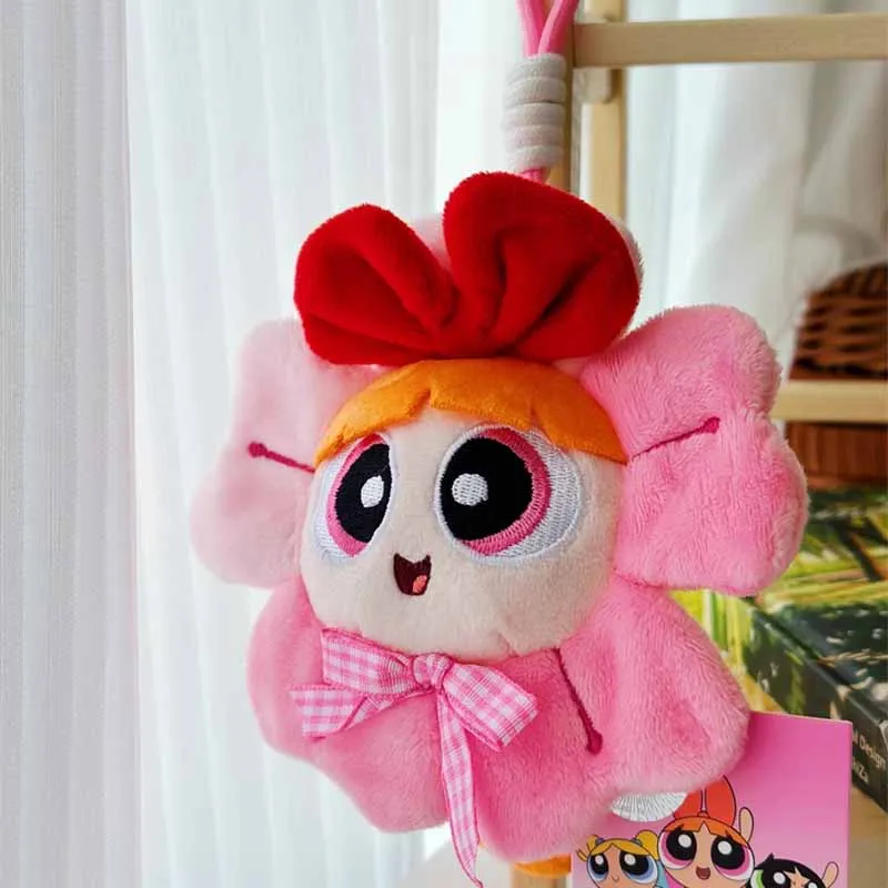 Pluszowe zabawki anime Powerpuff Girls, seria Cherry Blossom, urocze pluszaki z kreskówek, zawieszka do plecaka, dekoracja.