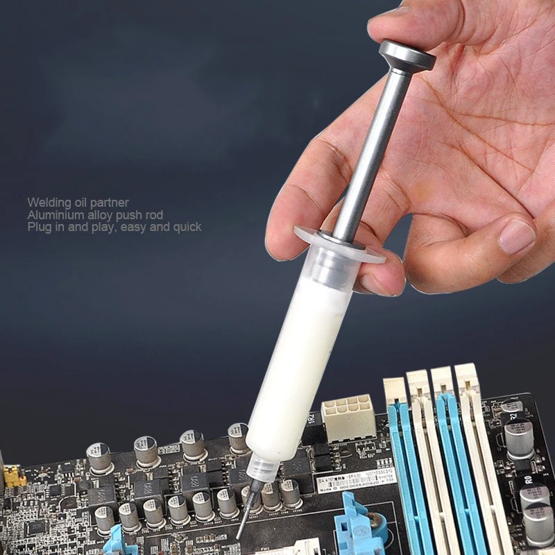 

TE-051 Aluminum Alloy Push Rod Tube Solder Paste Flux Booster Welding Oil Soldering Paste Flux Mate Dispenser Propulsion Tool