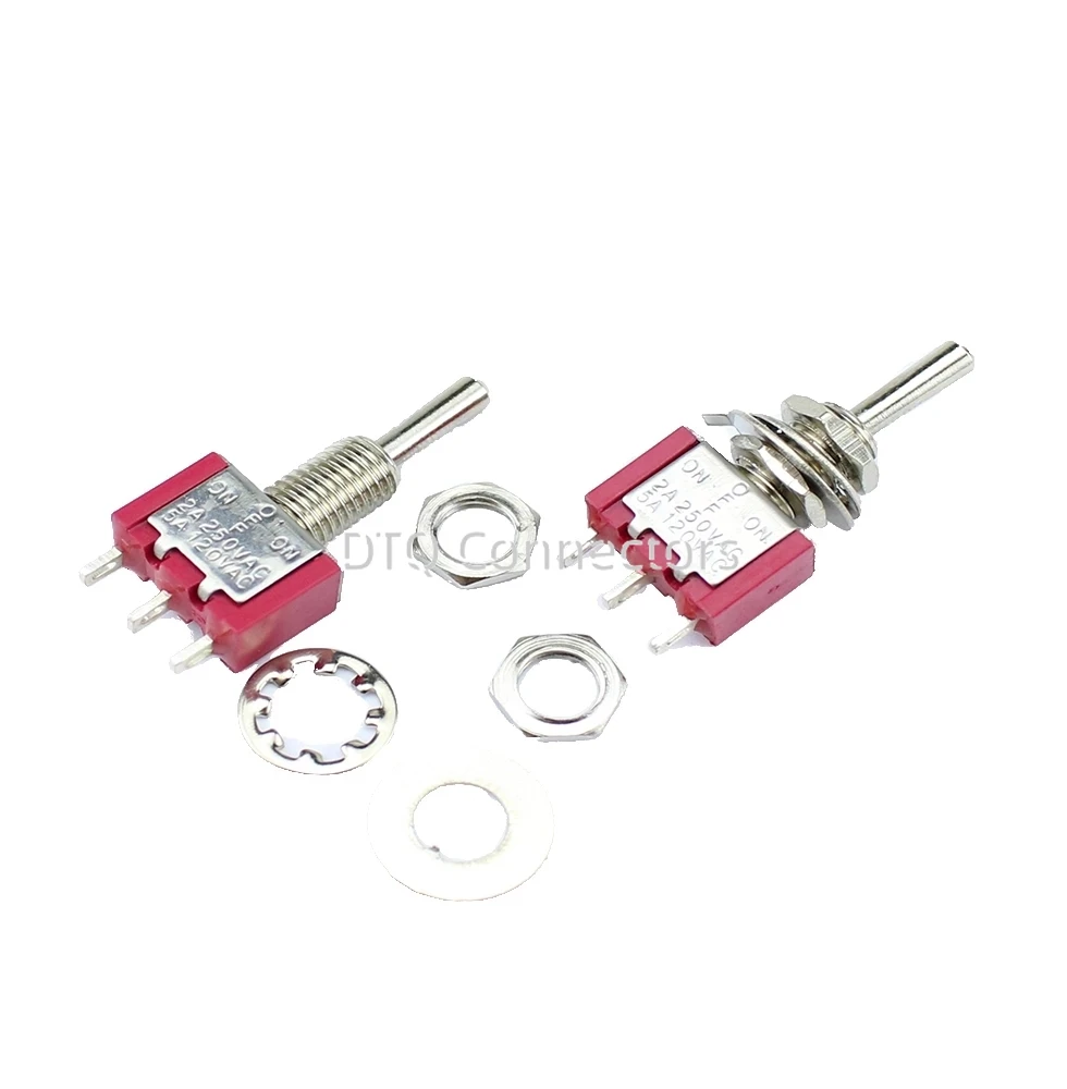 5pcs / 10pcs 6mm button switch red mts-123 double side reset moving head toggle switch 3-pin 3-gear micro rocker button