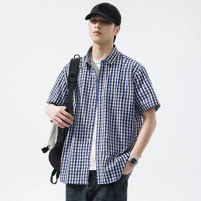 

Summer Cotton 5XL 6XL 7XL 8XL 12XL Men Plus Size Shirts Fashion Casual Classic Style Comfortable Plaid Shirt