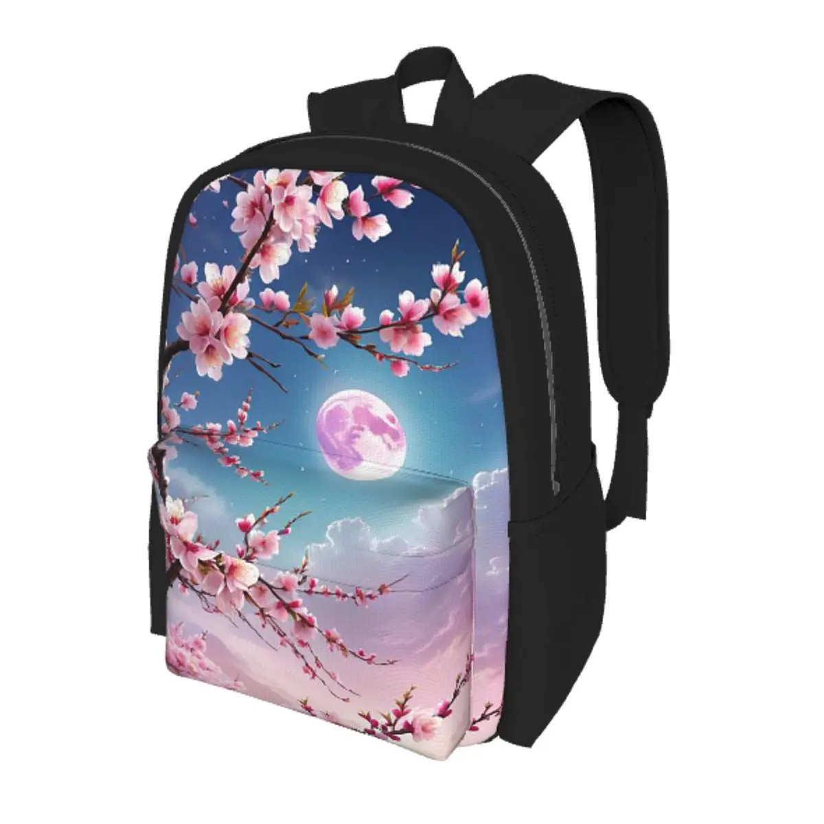 

Sakura Cherry Blossom Japanese Flowers Student Backpack School Bag Hiking Travel Daypack for Boys Girls Bookbag Shoulder Bags