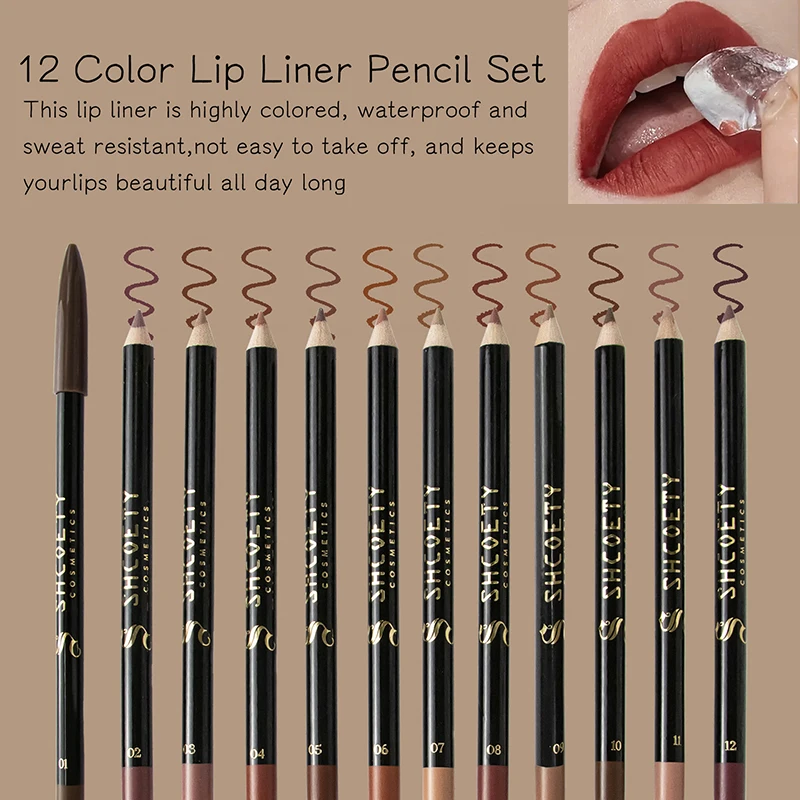 Lip Liner Long-lasting Non-Bleaching Velvet Matte Lip Liner Waterproof Natural Contour Lip Liner Makeup Lip Liner Non-stick Cup