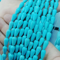 Natural Stone Blue Drop Shape Beads High Quality Teardrop Fashion Making Necklace Bracelet Charm Jewelry Accessories