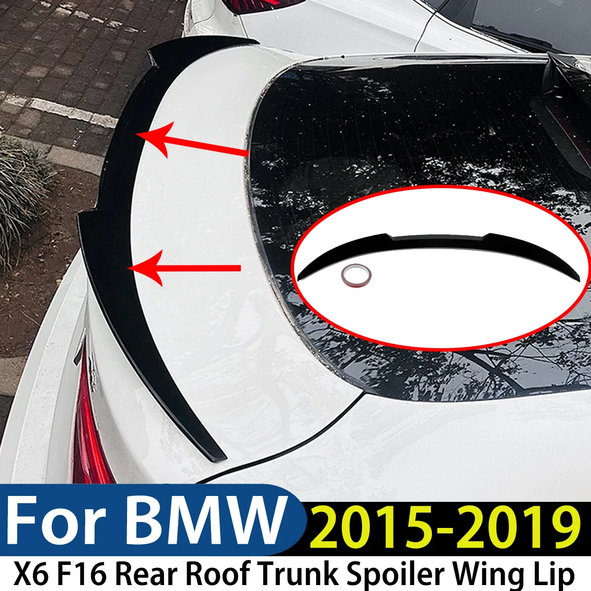 

For BMW X6 F16 2015-2019 M4 Style Rear Roof Trunk Spoiler Wing Lip Auto Accessories Modification Exterior Tuning